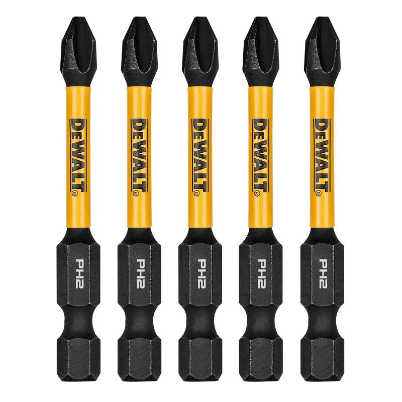 DEWALT FLEXTORQ DWAF2PH2IR5 Impact Screwdriver Bit, #2 Drive, Phillips Drive, 1/4 in Shank, Hex Shank, 2-1/4 in L, Steel
