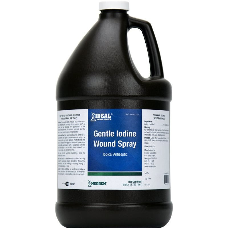 Neogen 79215 Gentle Iodine Wound, Liquid, Dark Brown, Pungent, Slightly Metallic, Sulfur, 1 gal
