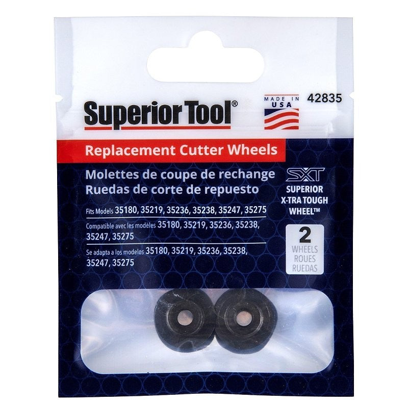 Superior Tool 42835 Replacement Cutter Wheel, 1-5/8 in Dia, Alloy Steel, Black Oxide