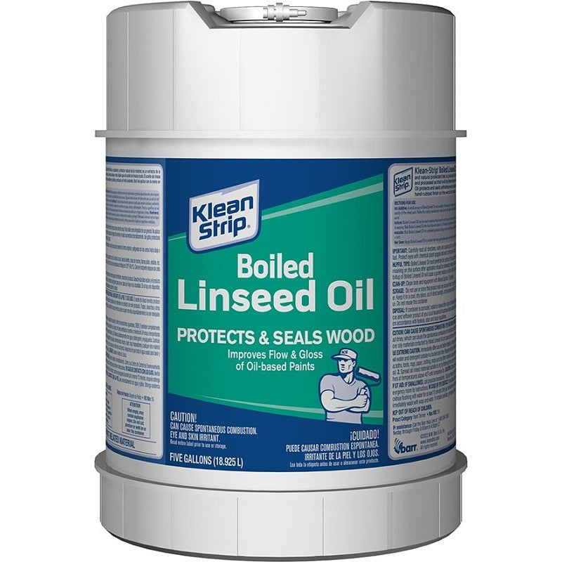 Klean Strip CLO45 Linseed Oil, Liquid, Clear Amber, 5 gal, Can