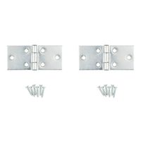 Back Flap Hinges 1-1/2 Inch Zinc Plated Steel 2 Pack