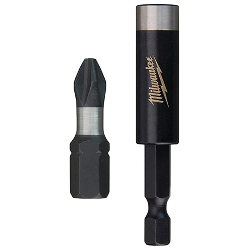 Milwaukee SHOCKWAVE 48-32-5009 Bit Tip Holder, #2 Drive, Phillips Drive, Hex Shank, Steel