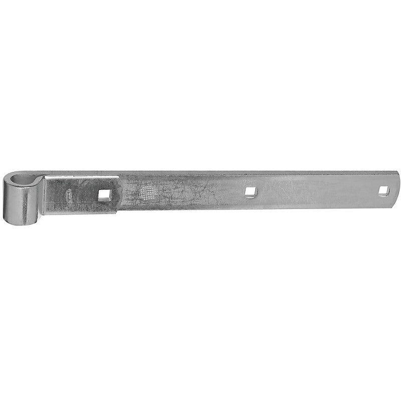 National Hardware N130-799 Strap Hinge, 14 in L x 1.52 in W Dimensions, 1/4 in Thick Leaf, Steel, Zinc, 200 lb