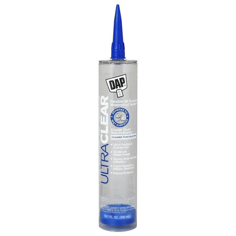 DAP 18388 Ultra Clear Sealant, Crystal Clear, 20 to 120 deg F, 10.1 oz Cartridge (Pack of 12)
