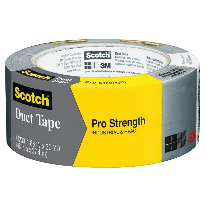 Scotch 1230-A Duct Tape, 30 yd L, 1.88 in W, Gray