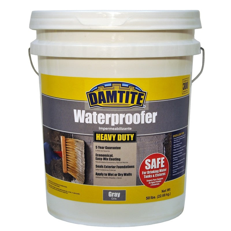 Damtite 02551 Foundation Coating, Gray, Powder, 50 lb Pail