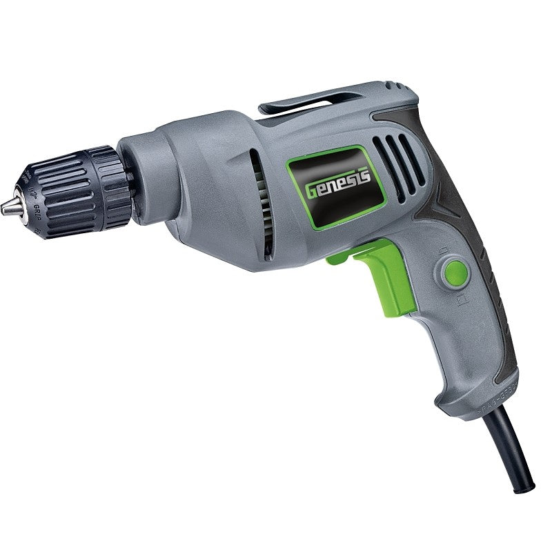 Genesis GD38B Electric Drill, 4.2 A, 3/8 in Chuck, Keyless Chuck