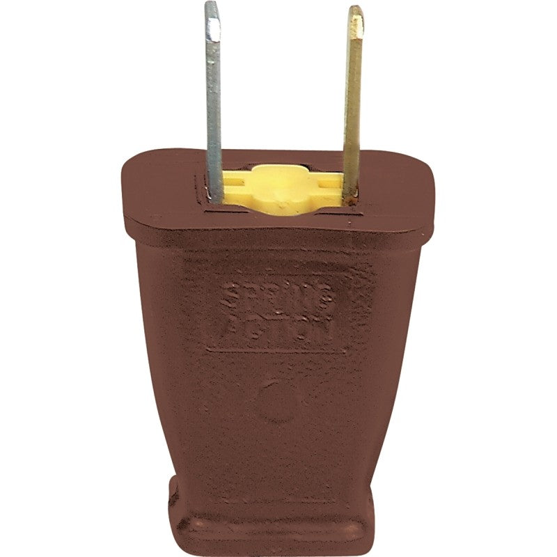 Eaton Wiring Devices SA540B Electrical Plug, Polarized, Spring Action, 21/64 in, 2-Pole, 15 A, 125 V, Brown