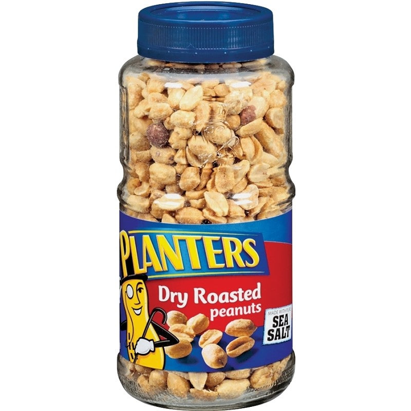 Planters 422470 Peanut, Dry Roasted, 16 oz, Jar (Pack of 12)
