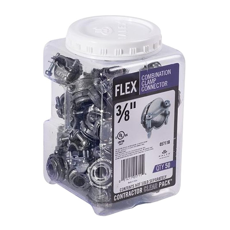 Halex 05711B Conduit Connector, 3/8 in 1/2 in, Zinc