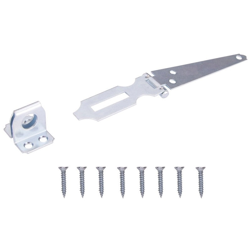 ProSource LR-134-BC-PS Safety Hasp, 4-1/2 in L, Steel, Zinc, 7/16 in Dia Shackle, Fixed Staple