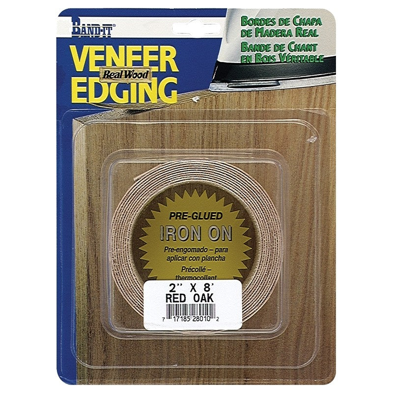 Cloverdale 28010 Edge Banding, 8 ft L Actual, 2 in W Actual, Red Oak