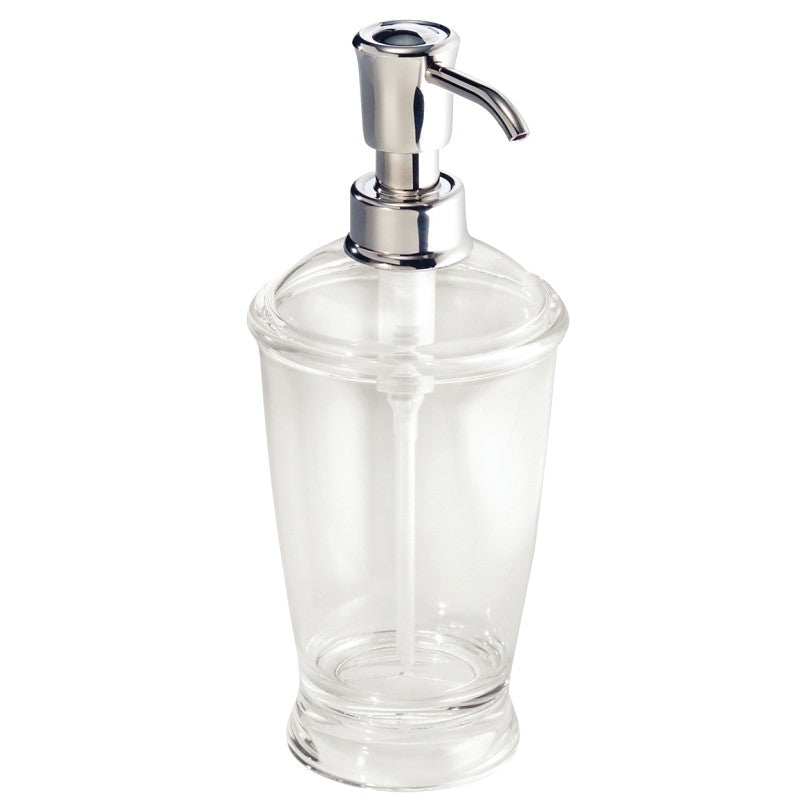 iDESIGN 45620 Soap Dispenser, 12 oz Capacity, Plastic, Clear, Chrome (Pack of 2)