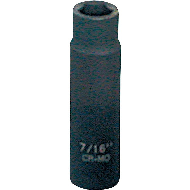 Vulcan MT6580112 Deep Impact Socket, 7/16 in Socket, 3/8 in Drive, Deep Drive, 6-Point, Chrome Molybdenum Steel
