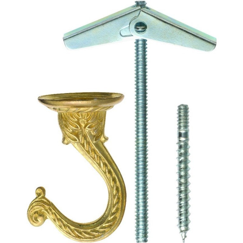 OOK 50331 Swag Hook, Gold, Brass, 2/PK