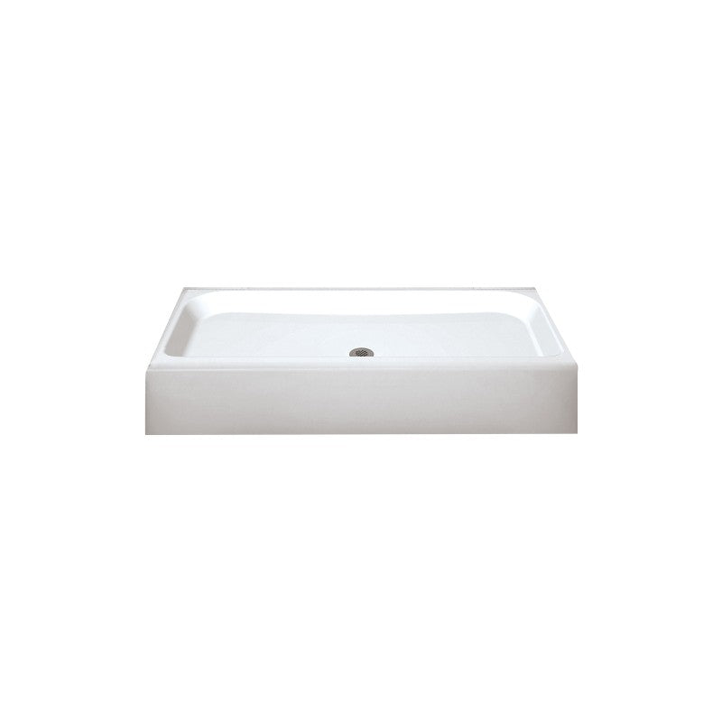 Maax Finesse Series 105624-000-002 Shower Base, 48 in L, 32 in W, 7 in H, Fiberglass, White, Alcove Installation