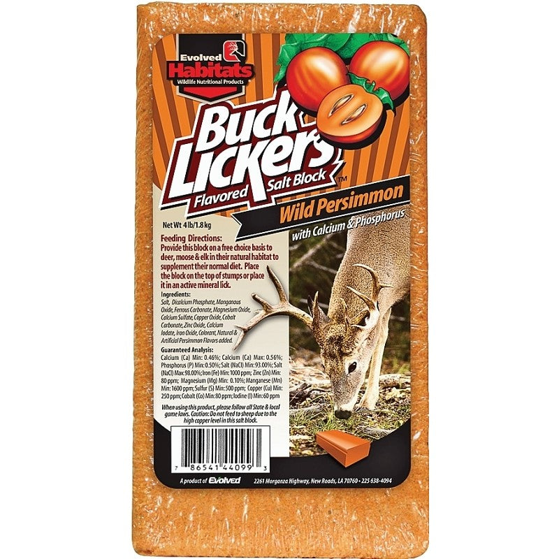 Evolved Habitats Buck Lickers EVO44099 Mineral Block, Persimmon Flavor, 4 lb (Pack of 6)