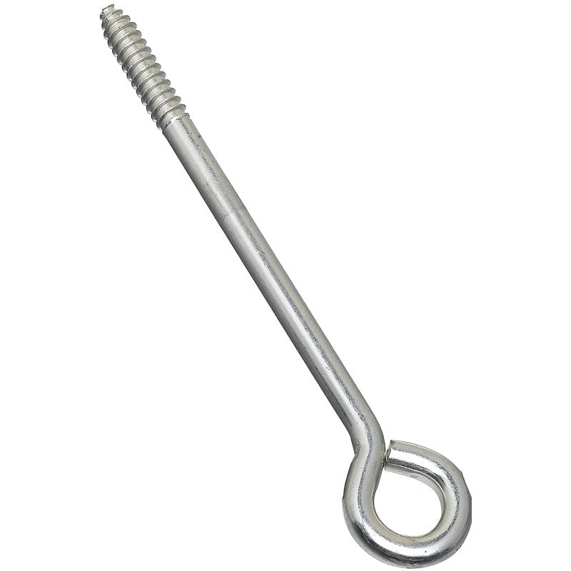 National Hardware N220-715 Lag Screw Eye, 2 in L Thread, 8 in OAL, 230 lb Working Load, Steel, Zinc (Pack of 10)