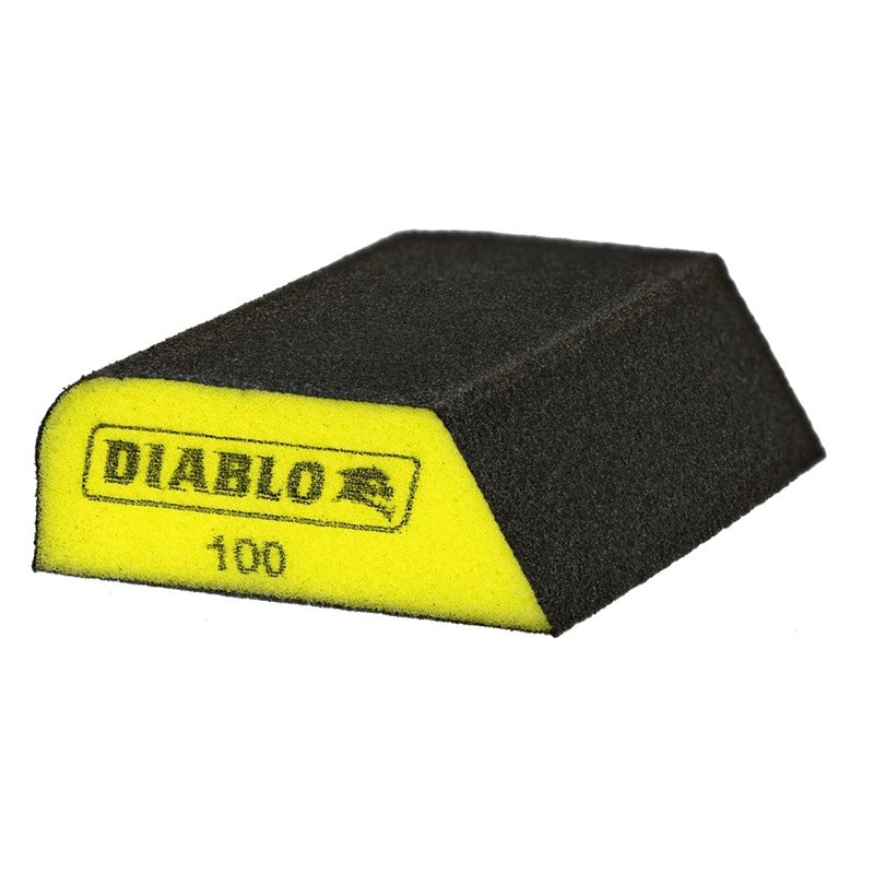 Diablo ENDURA-BOND DFBCOMBFIN01G Dual Edge Sanding Block, 4 in L, 2-1/2 in W, 100 Grit, Fine