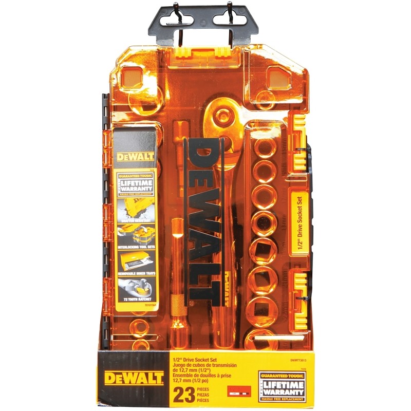DEWALT DWMT73813 Series Socket Set, Chrome, Includes: (1) 1/2 in Drive 5 in Extension