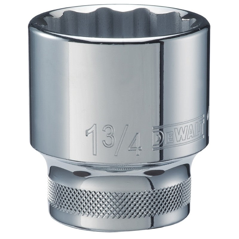 DEWALT DWMT74641OSP Hand Socket, 1-3/4 in Socket, 3/4 in Drive, 12-Point, Vanadium Steel, Polished Chrome