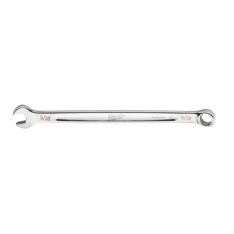 Milwaukee 45-96-9409 Combination Wrench, SAE, 9/32 in Head, 5.31 in L, 12-Point, Steel, Chrome
