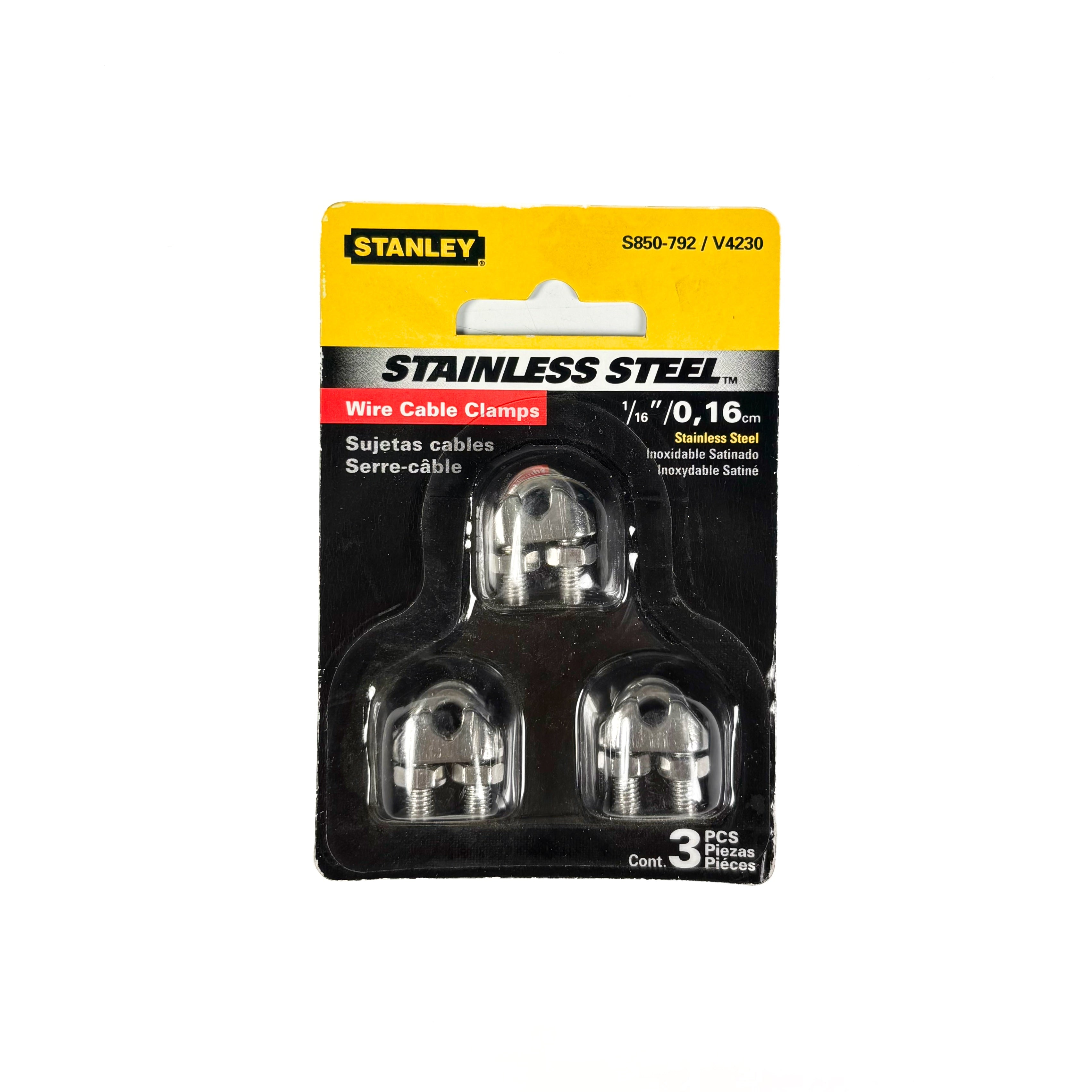 Wire Cable Clamps 1/16 Inch Stainless Steel 3 Pack