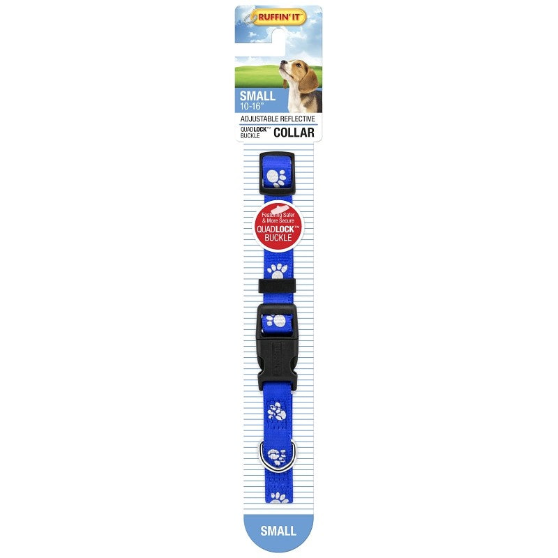 Ruffin'It 39241 Reflective Dog Collar, 10 to 16 in L, 5/8 in W, Nylon, Assorted (Pack of 3)