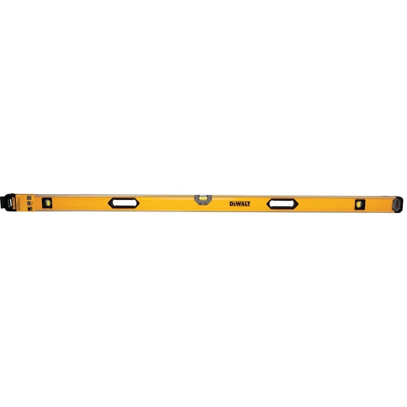 DEWALT DWHT43172 Box Beam Level, 72 in L, 3-Vial, Non-Magnetic, Aluminum, Black/Yellow