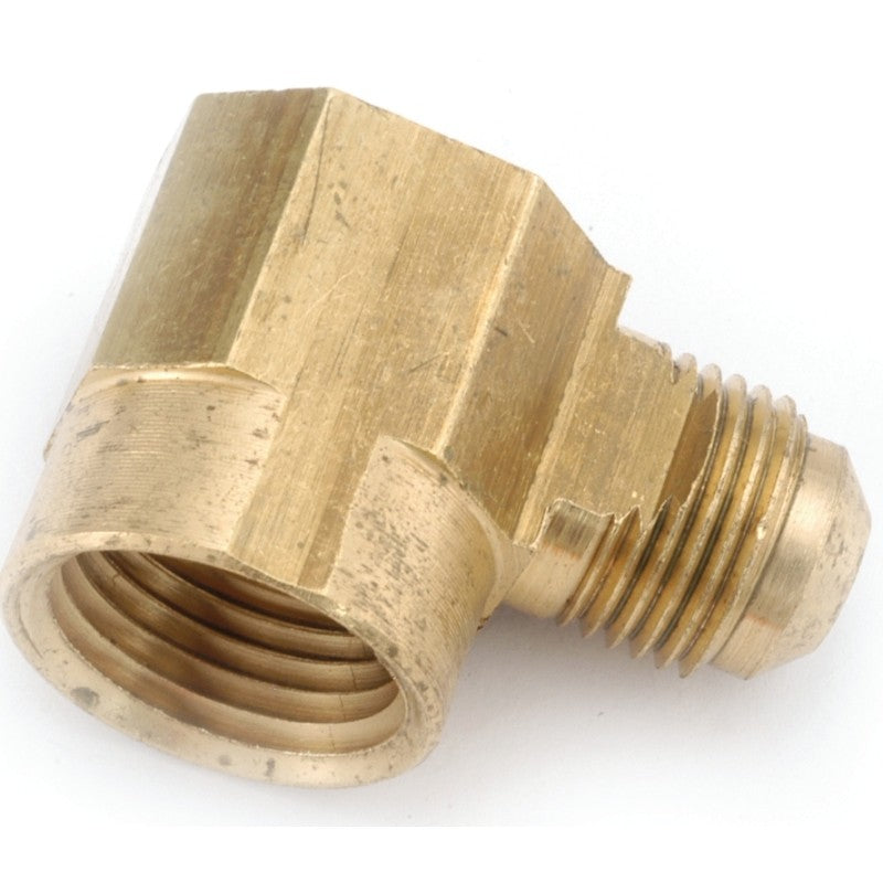 Anderson Metals 754050-0608 Tube Elbow, 3/8 x 1/2 in, Flare x Female, 90 deg Angle, Brass, 1000 psi Pressure