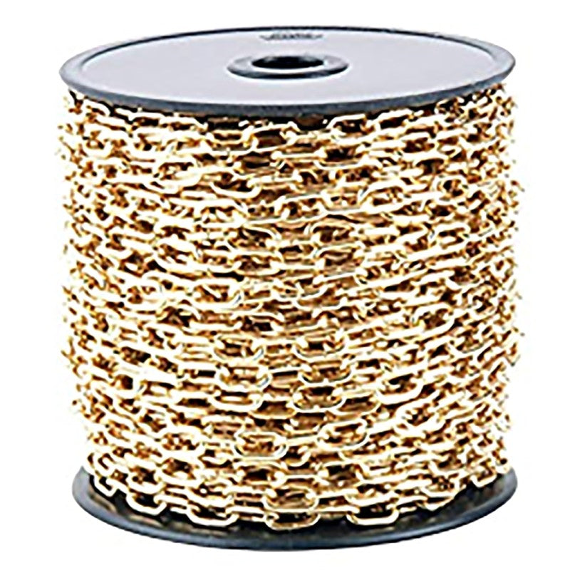Baron 7170 Twist Link Chain, #70, 82 ft L, Brass