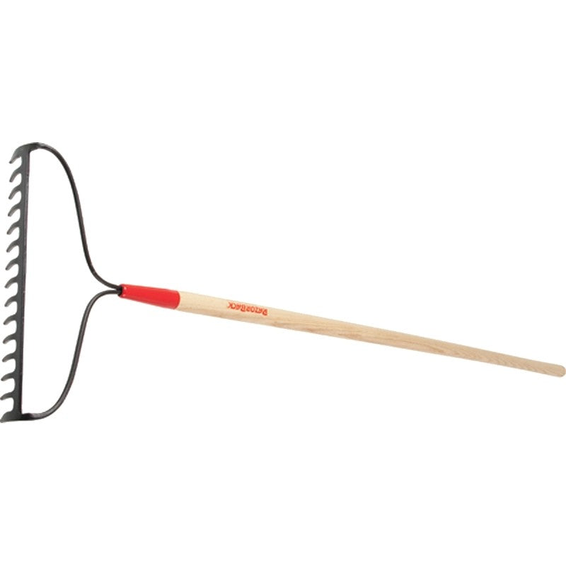 Razor-Back 63141 Bow Rake, 3-1/4 in L Head, 16.325 in W Head, 15-Tine, Steel Head, 66 in L Handle