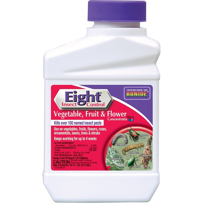Bonide Eight 442 Insect Control, Liquid, Spray Application, 1 pt Bottle