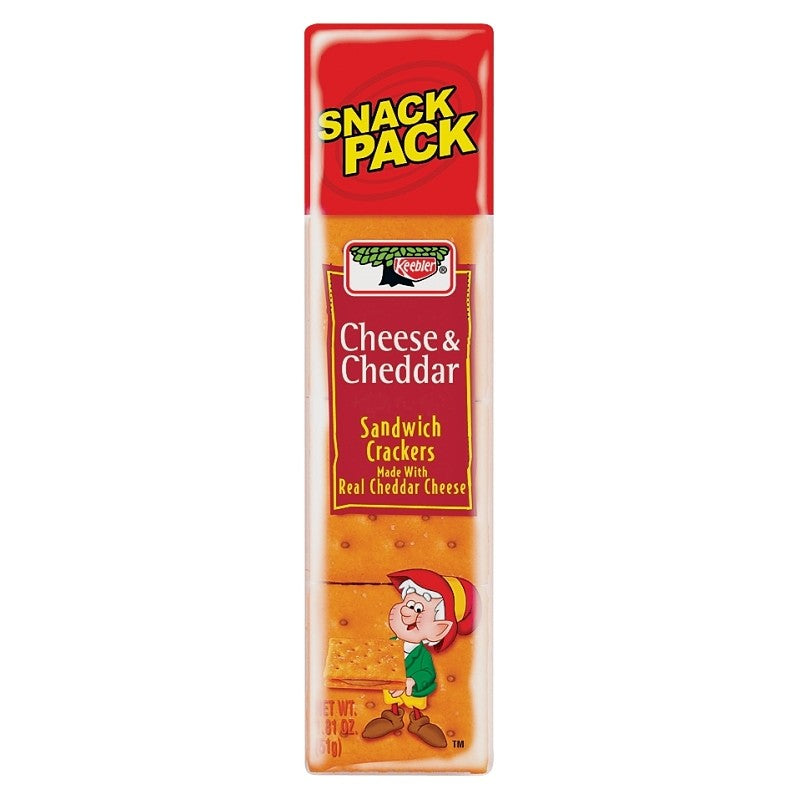 Keebler KCC12 Sandwich Crackers, Cheddar, Cheese Flavor, 1.8 oz (Pack of 12)