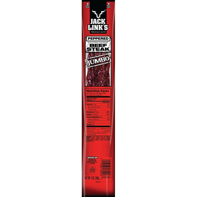 Jack Link's 06023 Snack, Pepper, 2 oz, Beef, Black Pepper (Pack of 12)