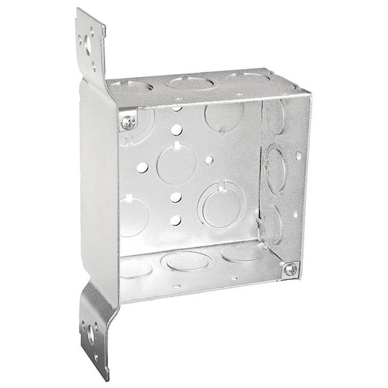 Southwire 52171-FS-UPC Bracketed Junction Box, 2-Gang, 14-Knockout, 1/2, 3/4 in Knockout, Steel, Silver, Galvanized