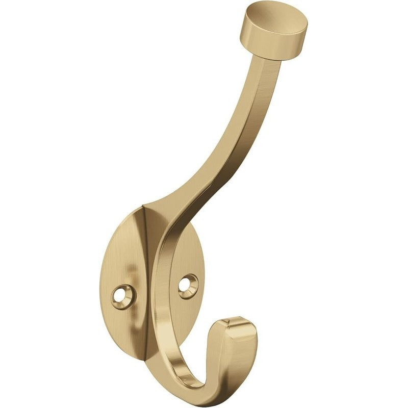Amerock Adare Series H55465BBZ Double Prong Wall Hook, 11/16 in W, Zinc, Golden Champagne, 25 lb, 3-5/16 in Projection