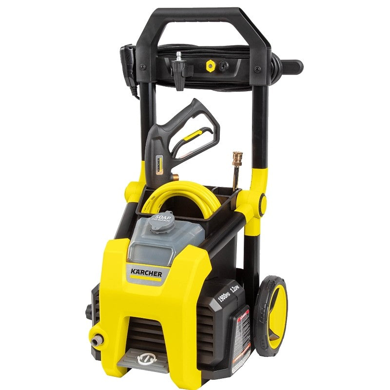 Karcher 1.106-210.0 Electric Pressure Washer, 1-Phase, 13 A, 120 V, 1900 psi Operating, 1.2 gpm, Turbo Nozzle, Black