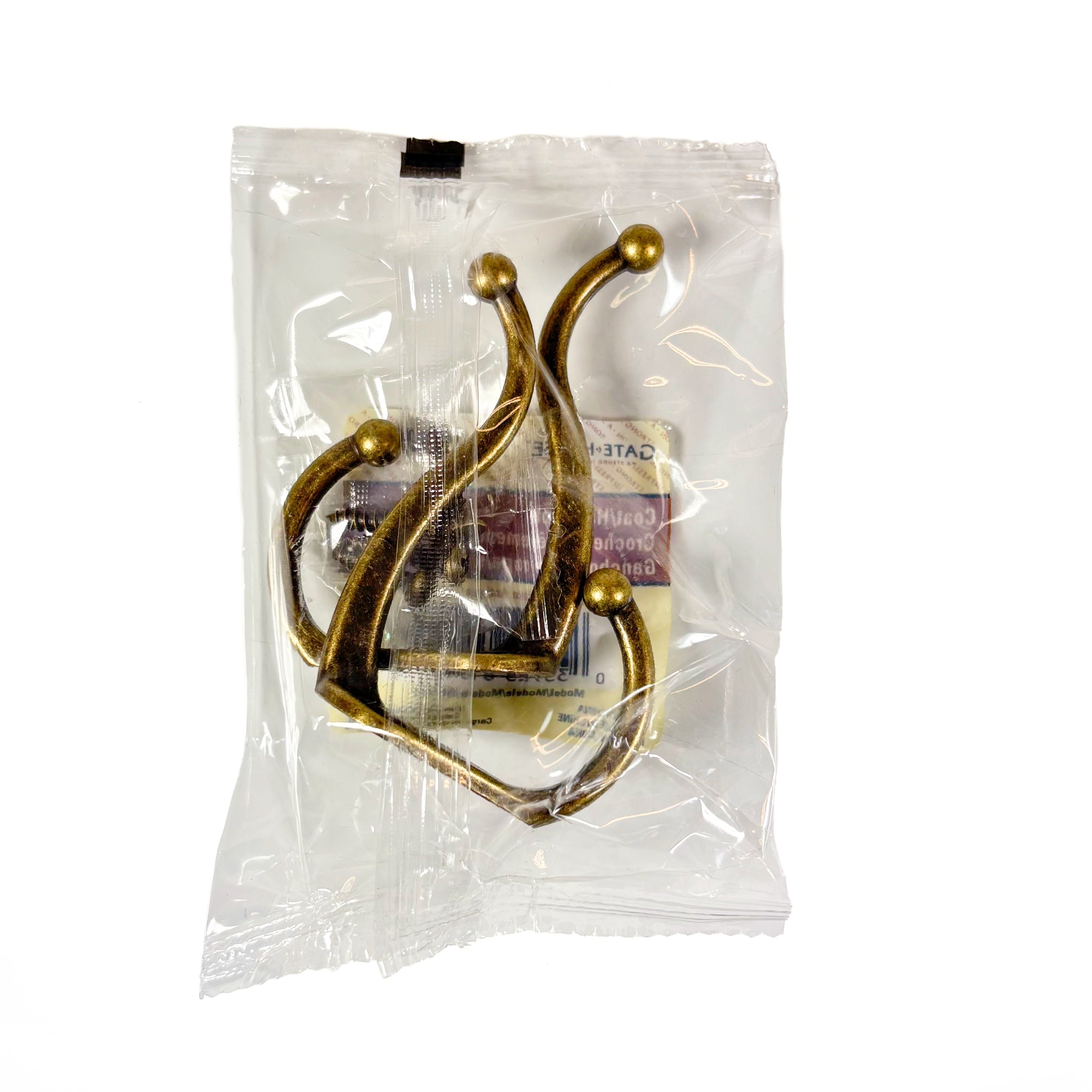 Ball End Coat And Hat Hooks Antique Brass 2 Pack