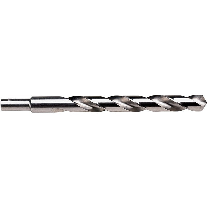Irwin 73827 Jobber Drill Bit, 27/64 in Dia, 5-3/8 in OAL, Spiral Flute, 2-Flute, 27/64 in Dia Shank, Reduced Shank