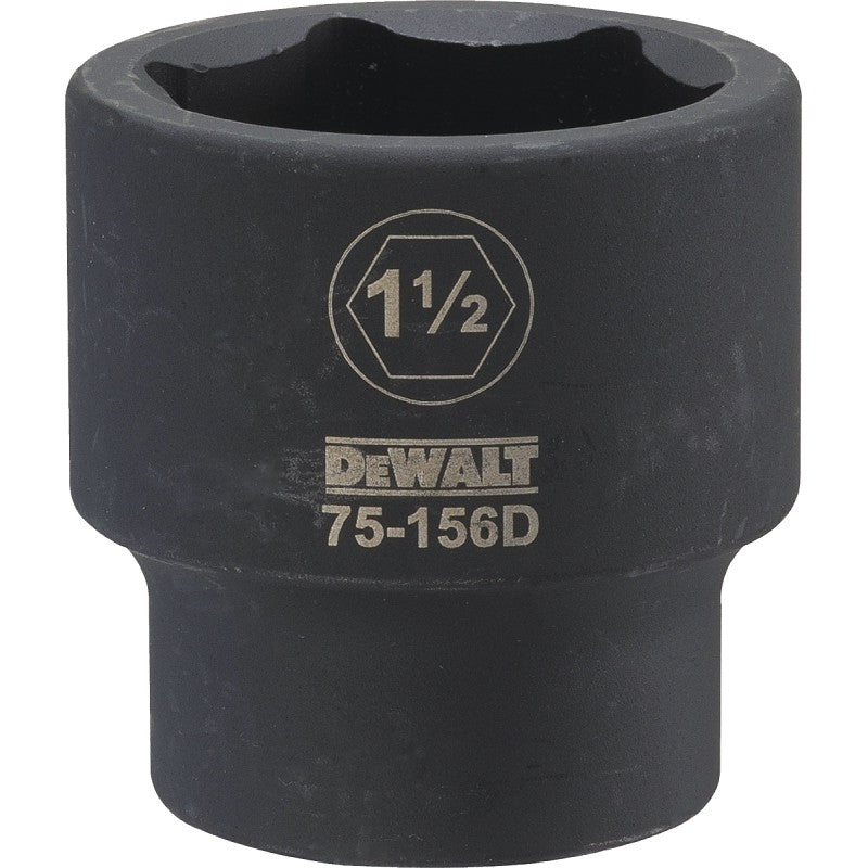 DEWALT DWMT75156OSP Impact Socket, 1-1/2 in Socket, 15/16 in D Socket, 3/4 in Drive, 6-Point, CR-440 Steel, Black Oxide