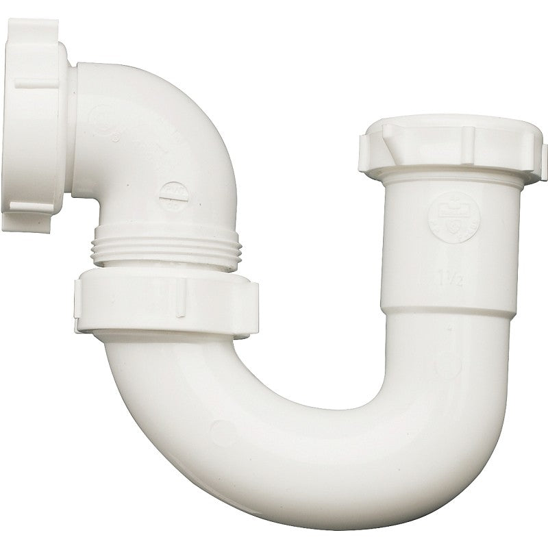 Plumb Pak PP951PVC S-Trap, 1-1/2 in, IPS, Plastic, White, SCH 40 Schedule