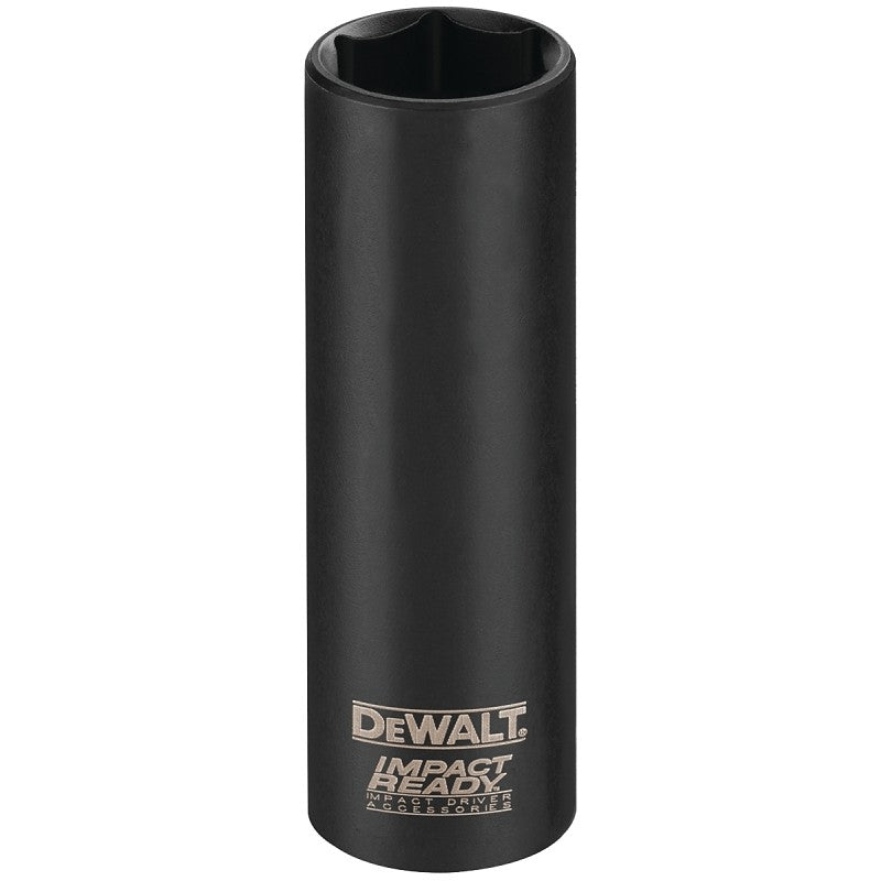 DEWALT IMPACT READY DW22902 Impact Socket, 3/4 in Socket, 1/2 in Drive, Square Drive, 6-Point, Steel, Black Phosphate