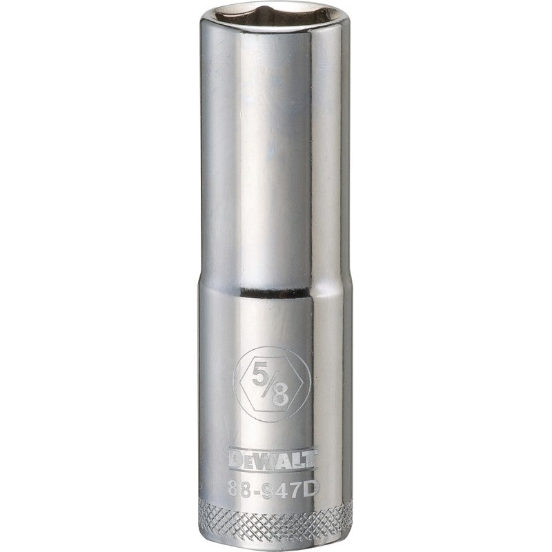 DEWALT DWMT88947OSP Drive Socket, 5/8 in Socket, 1/2 in Drive, 6-Point, Vanadium Steel, Polished Chrome