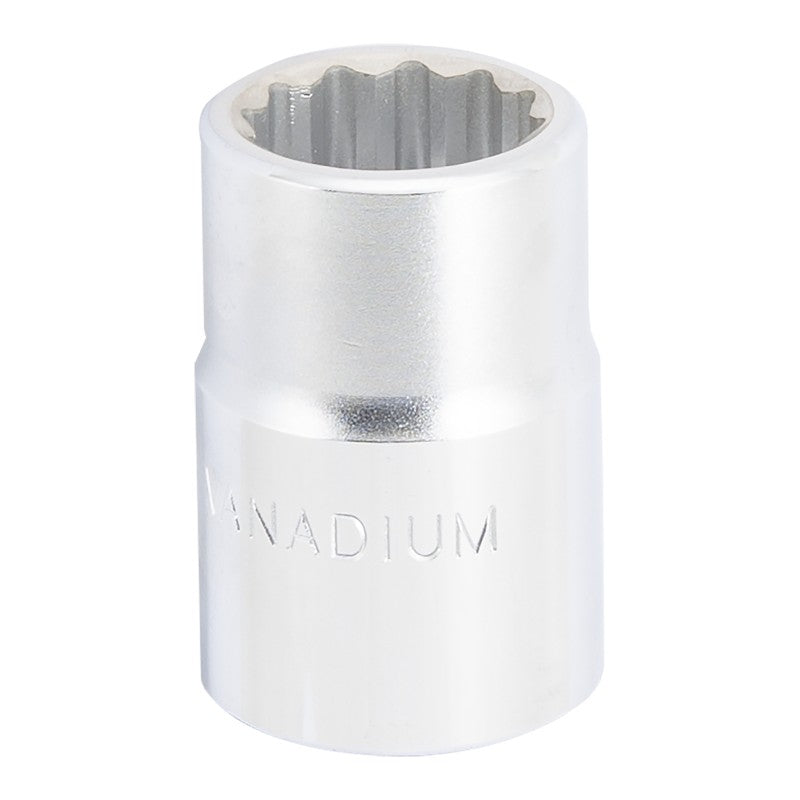Vulcan MT-SM6021 Drive Socket, 21 mm Socket, 3/4 in Drive, 12-Point, Chrome Vanadium Steel, Chrome