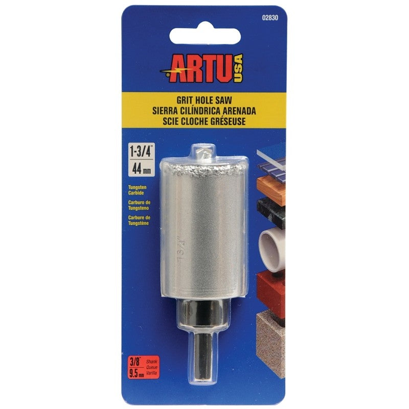 ARTU 02830 Hole Saw, 1-3/4 in Dia, 2-1/4 in D Cutting, 5/8-18 Arbor, Tungsten Carbide Cutting Edge