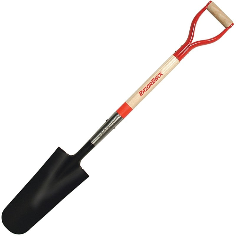 Razor-Back 47202 Drain Spade, 6-1/8 in W Blade, Steel Blade, Hardwood Handle, D-Shaped Handle, 29 in L Handle