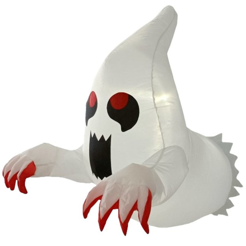 Santas Forest 90980 Inflatable Window Popping Ghost, 3.5 ft H, Polyester, White, Internal Light/Music: Internal Light, Indoor/Outdoor
