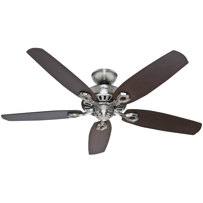 Hunter Builder Elite Series 53241 Ceiling Fan, 5049 cfm Air, 5-Blade, Brazilian Cherry/Harvest Mahogany Blade, 3-Speed
