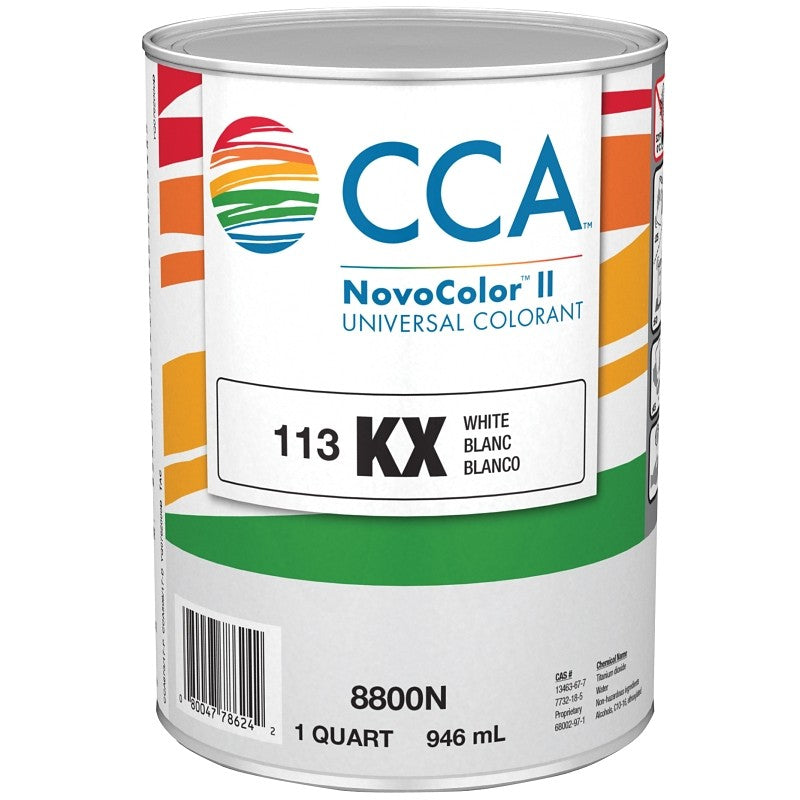 CCA NovoColor II Series 076.008800N.005 Universal Colorant, White, Liquid, 1 qt